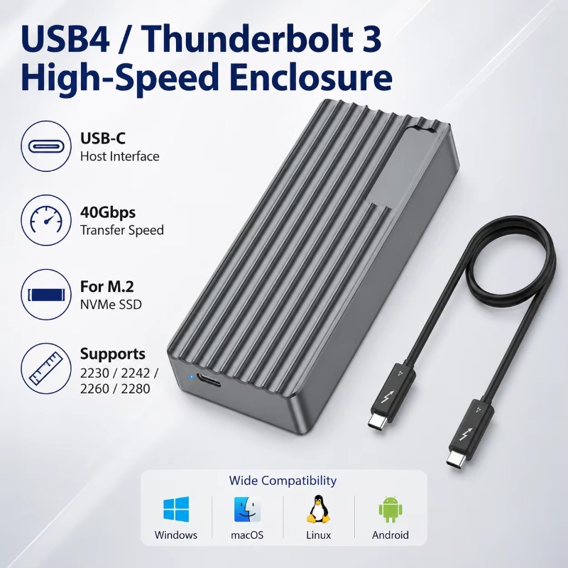 Gabinete TBT3/USB4 para SSD M. - Usb4 40Gbps External Ssd 8Tb avaliação e preço